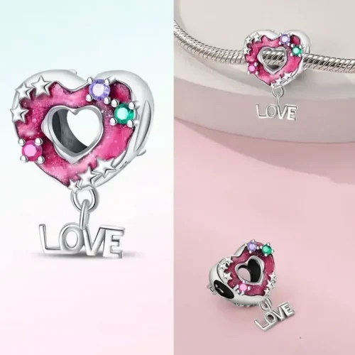 Charm Globo Forma De Corazón