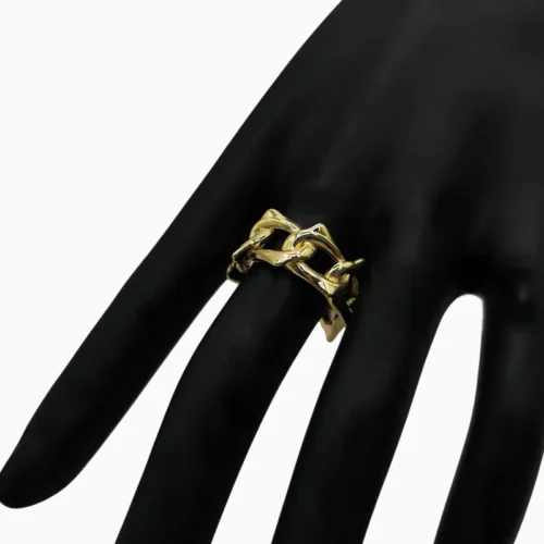 Anillo De Oro Eslabones Ajustable
