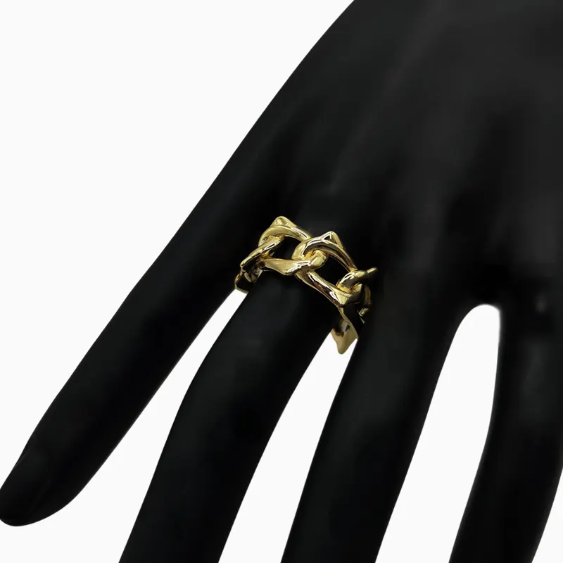 Anillo De Oro Eslabones Ajustable