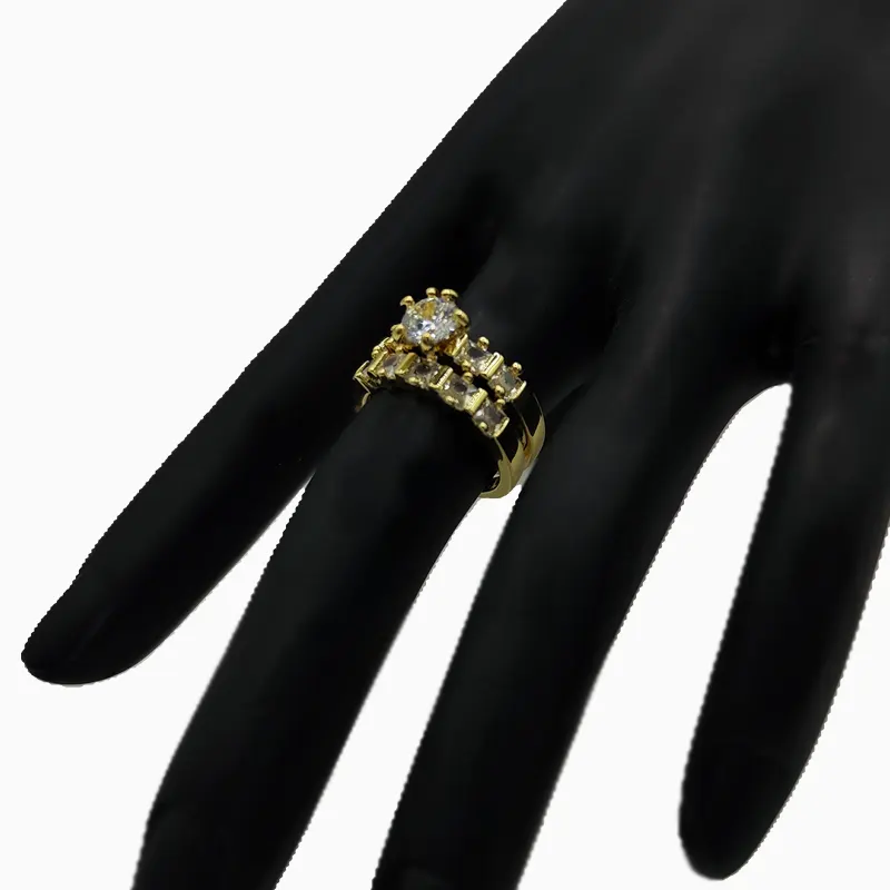 Anillo De Oro Alianza Brillante