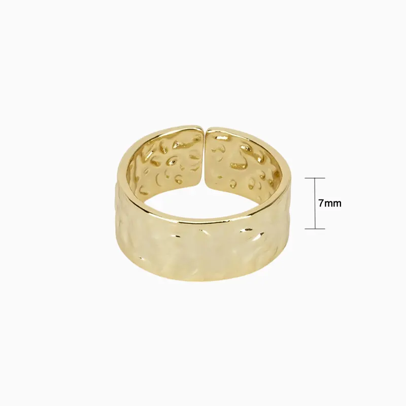 Anillo De Oro Diseño Rugoso Ajustable