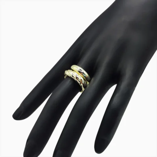 Anillo De Oro Doble Banda Ajustable