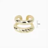 Anillo De Oro Doble Banda Ajustable