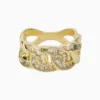 Anillo De Oro Eslabones Brillantes