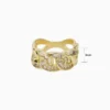 Anillo De Oro Eslabones Brillantes