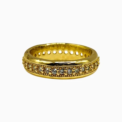 Anillo De Oro Fila En Pavé
