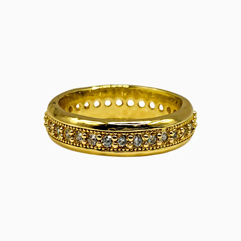 Anillo De Oro Fila En Pavé