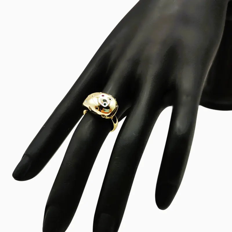 Anillo De Oro Piedras Multicolor Ajustable