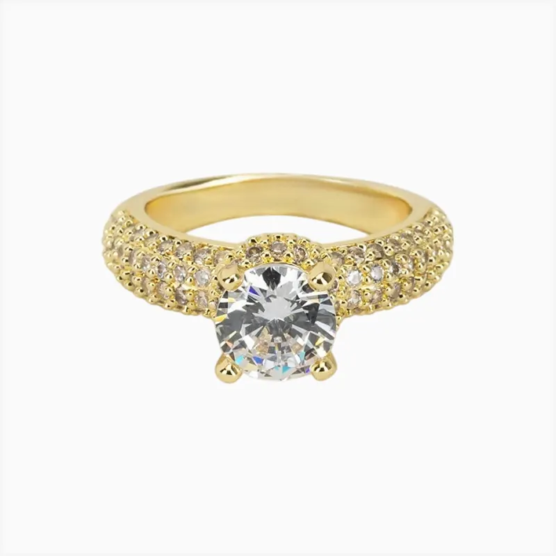 Anillo De Oro Solitario Brillante