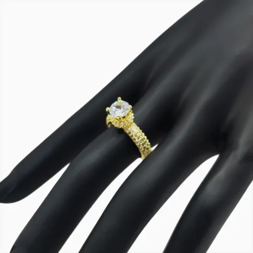 Anillo De Oro Solitario Brillante