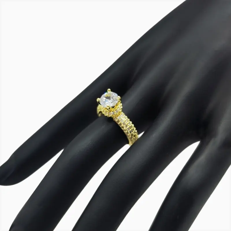 Anillo De Oro Solitario Brillante