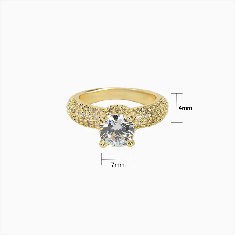 Anillo De Oro Solitario Brillante