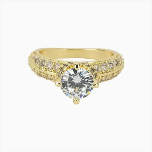 Anillo De Oro Solitario Circular