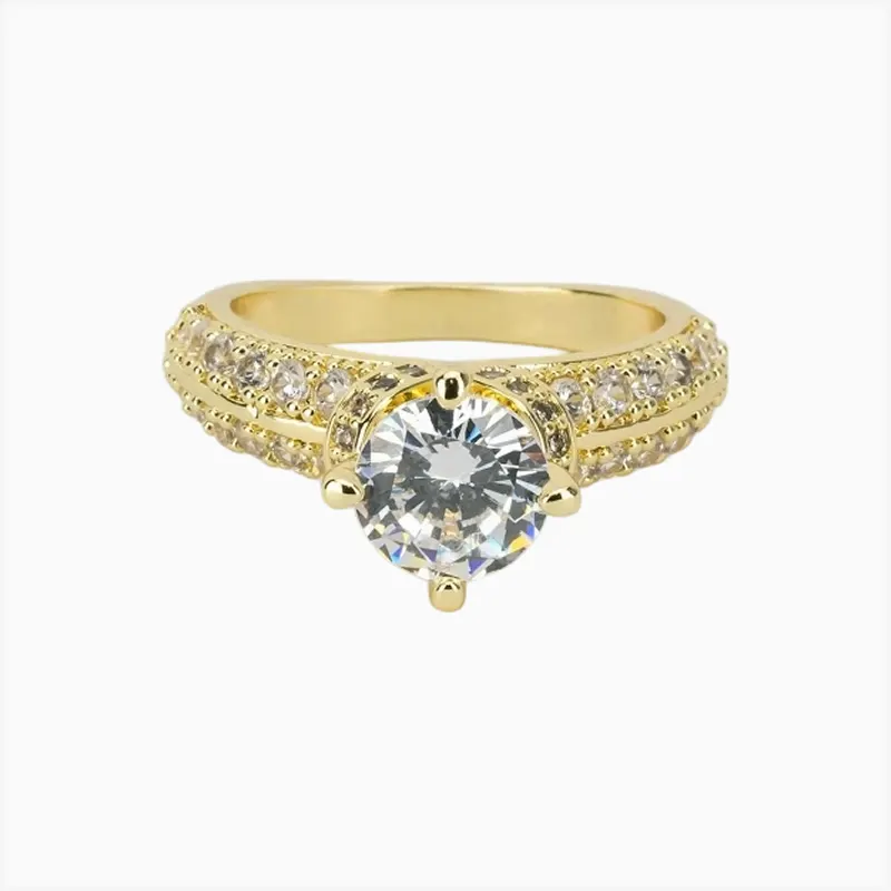 Anillo De Oro Solitario Circular