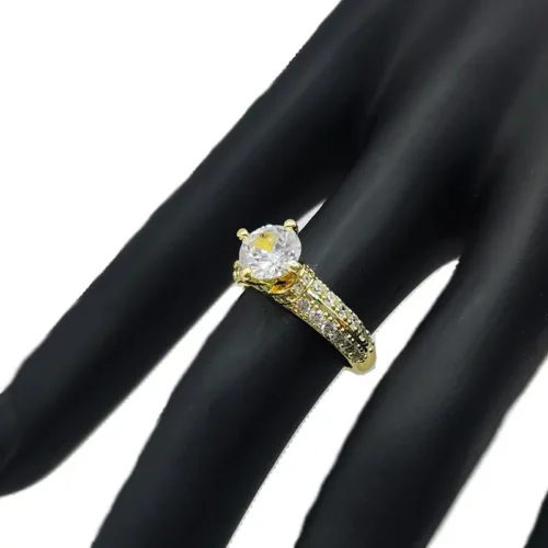 Anillo De Oro Solitario Circular