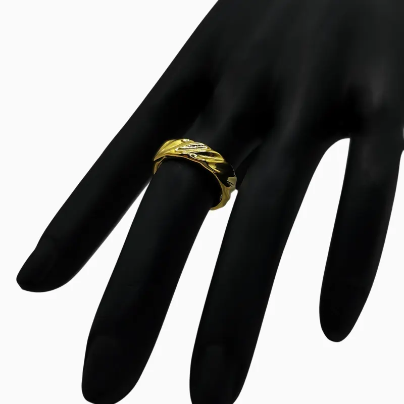 Anillo De Plata Banda Ancha Ondulado