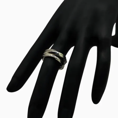 Anillo De Plata Banda Torcida