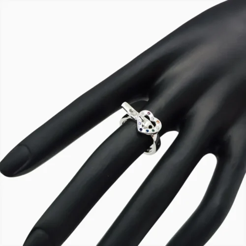 Anillo De Plata Cinturón De Corazón