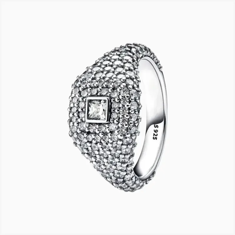 Anillo De Plata Cocktail Cuadro