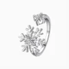 Anillo De Plata Copo De Nieve Brillante
