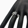 Anillo De Plata Copo De Nieve Brillante