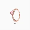 Anillo De Plata Corazón Elevado Rosa