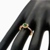 Anillo De Plata Corazón Elevado Verde