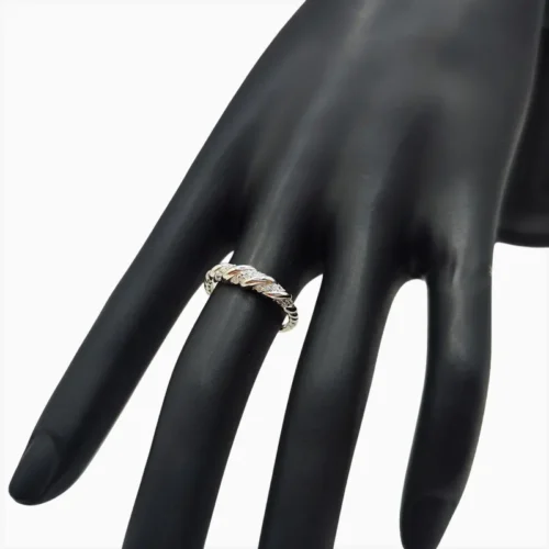 Anillo De Plata Cuerda Brillante