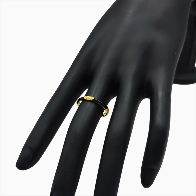 Anillo De Plata Esmalte Negro Anillo De Plata Esmalte Negro