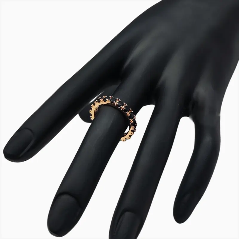 Anillo De Plata Eternidad Fila Negra Anillo De Plata Eternidad Fila Negra