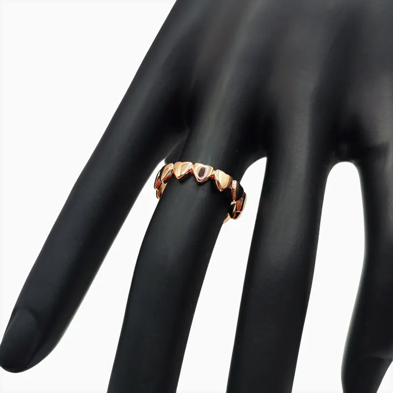 Anillo De Plata Fila Corazones Rosa Anillo De Plata Fila Corazones Rosa