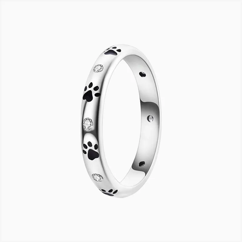Anillo De Plata Huellas De Mascota Anillo De Plata Huellas De Mascota