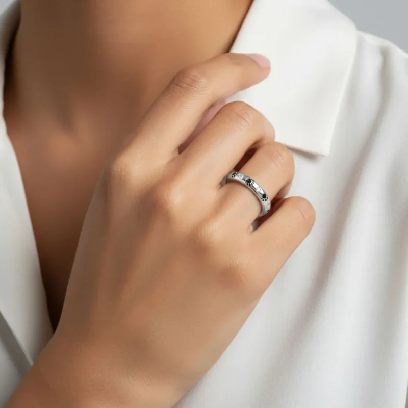 Anillo De Plata Huellas De Mascota