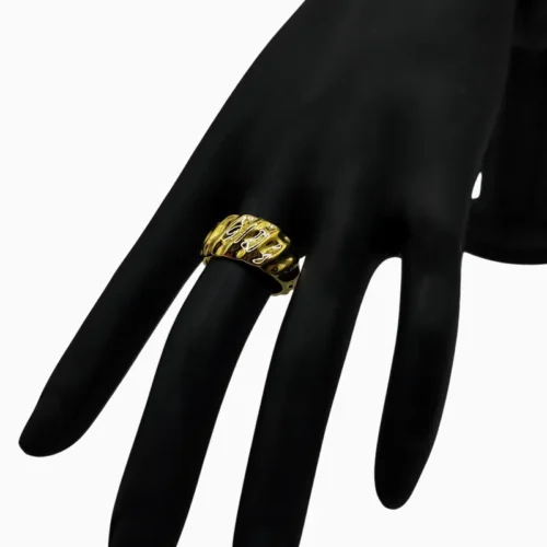 Anillo De Plata Ondas Llamativas