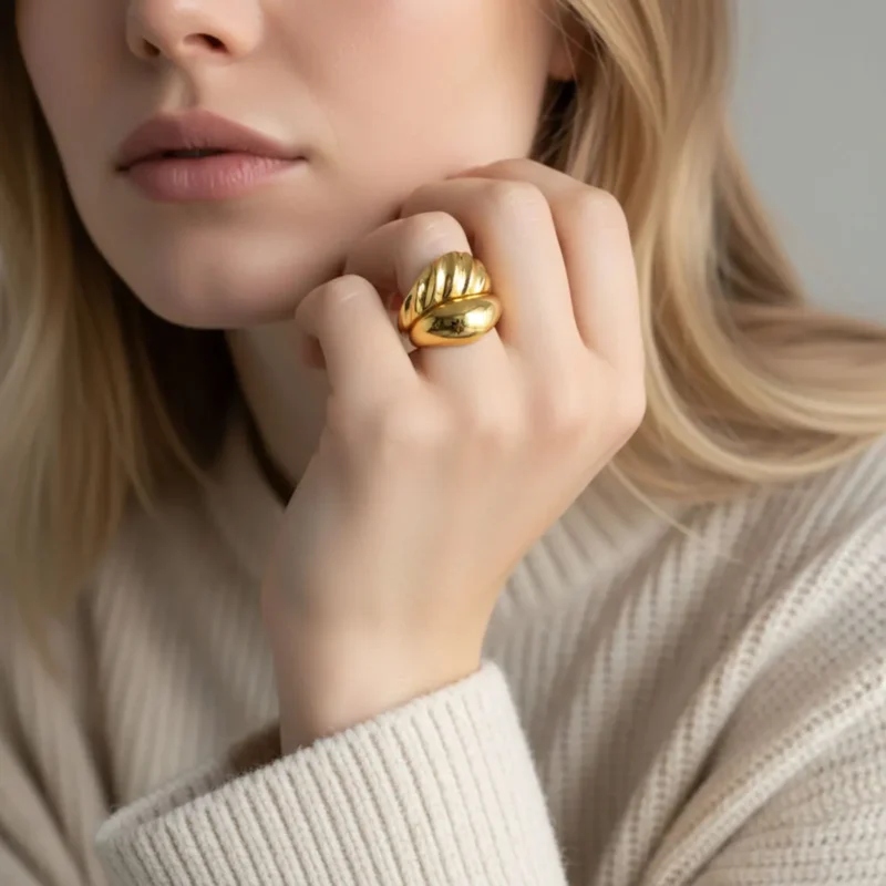 Anillo De Plata Ondas Para Combinar