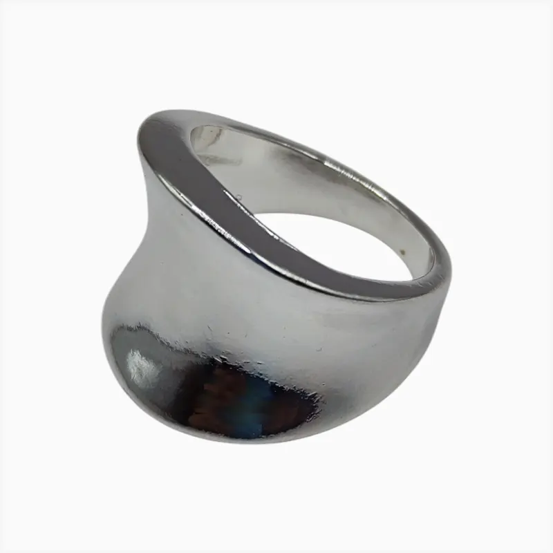 Anillo De Plata Orgánico Grande