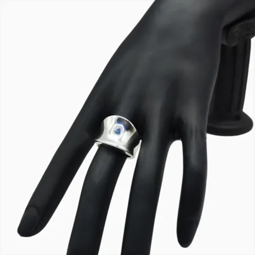 Anillo De Plata Orgánico Grande