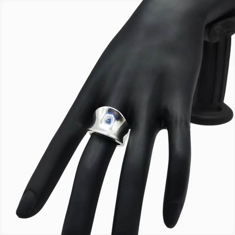 Anillo De Plata Orgánico Grande