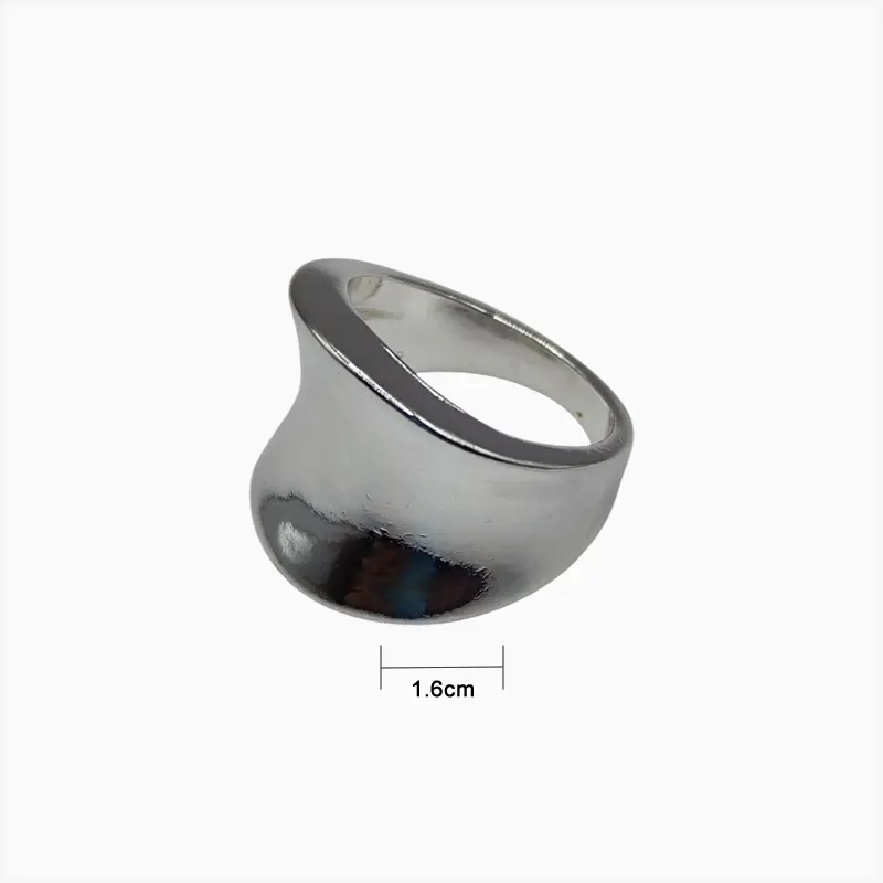 Anillo De Plata Orgánico Grande