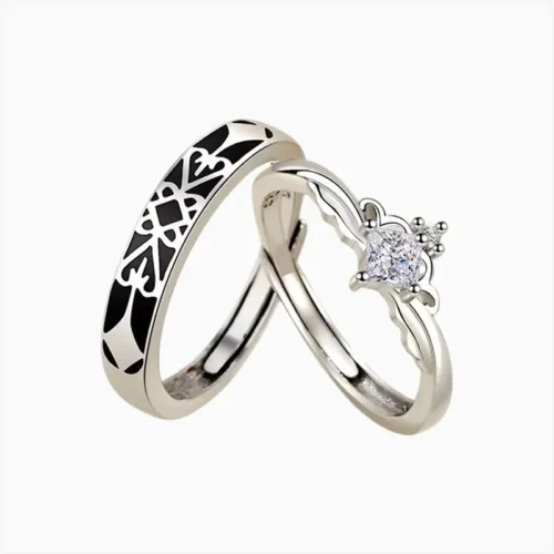 Anillo De Plata Pareja Rey Y Reina