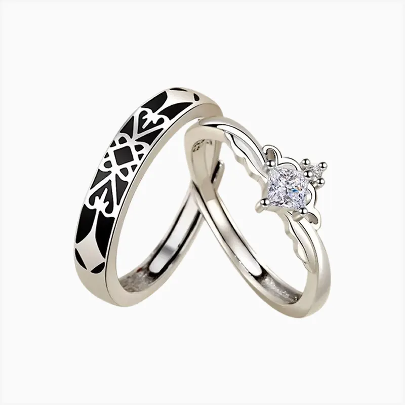 Anillo De Plata Pareja Rey Y Reina