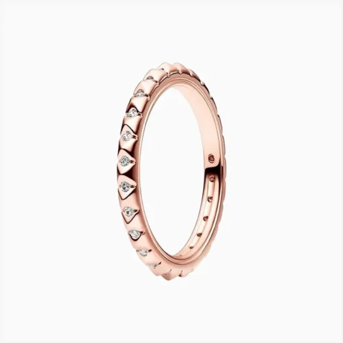 Anillo De Plata Pirámides Rosa