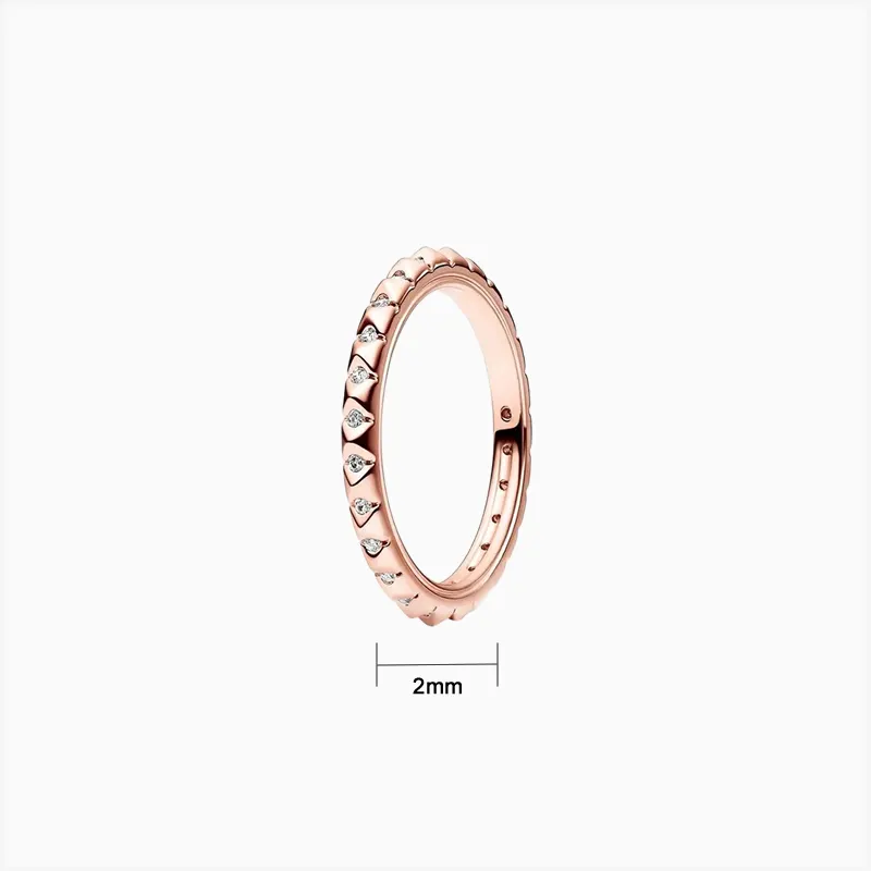 Anillo De Plata Pirámides Rosa Anillo De Plata Pirámides Rosa