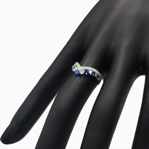 Anillo De Plata Tiara Deseo Azul