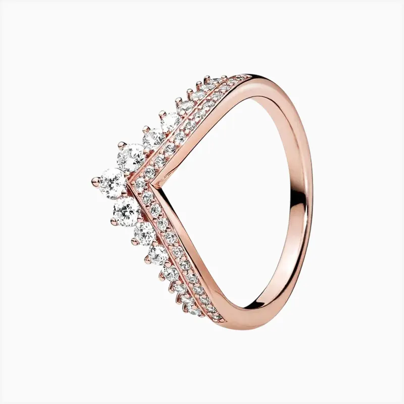 Anillo De Plata Tiara Deseo Rosa