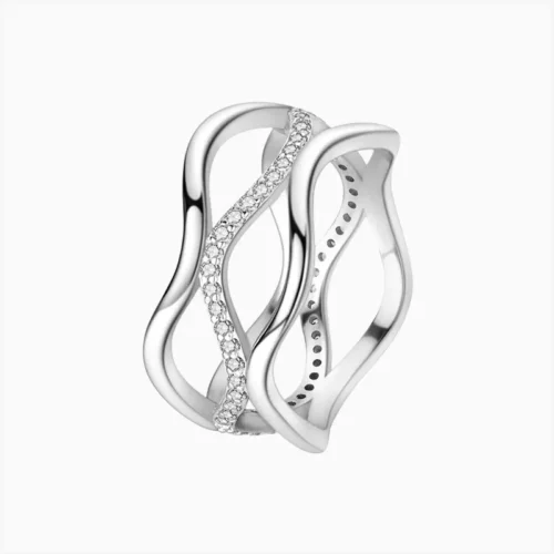 Anillo De Plata Triple Banda Orgánica