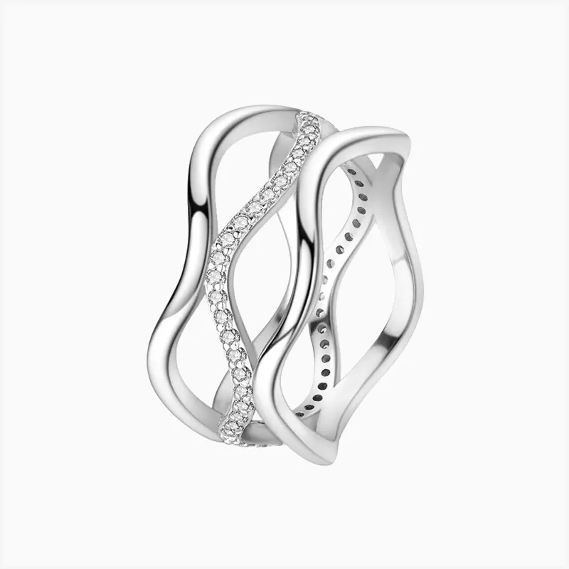 Anillo De Plata Triple Banda Orgánica Anillo De Plata Triple Banda Orgánica