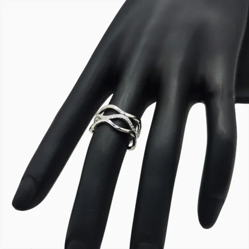 Anillo De Plata Triple Banda Orgánica