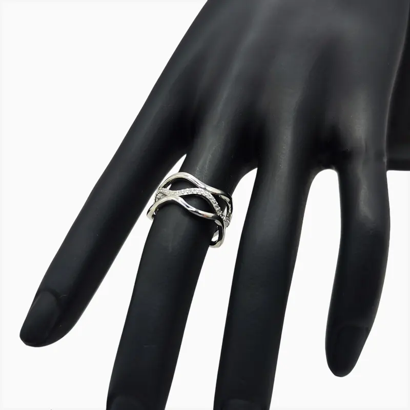 Anillo De Plata Triple Banda Orgánica Anillo De Plata Triple Banda Orgánica