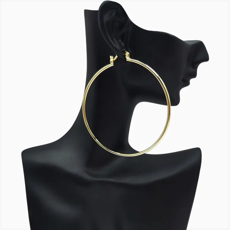 Aretes Arracadas De Oro 60mm